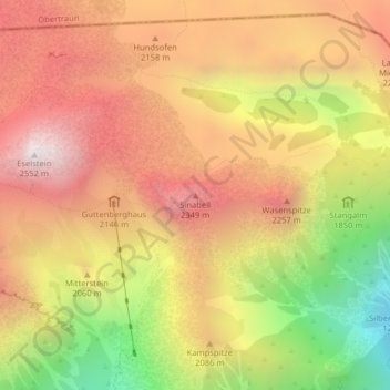 Sinabell topographic map, elevation, terrain