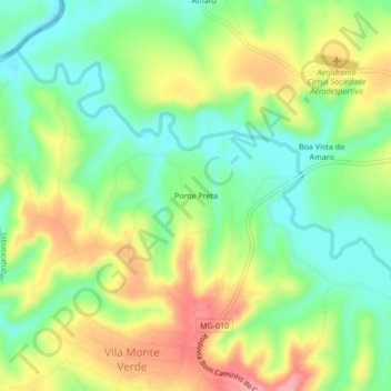 Ponte Preta topographic map, elevation, terrain