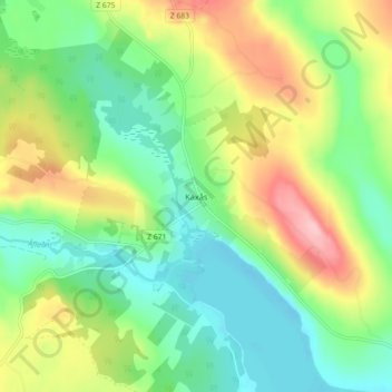 Kaxås topographic map, elevation, terrain