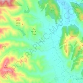 Fushas topographic map, elevation, terrain