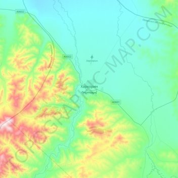 Charchorin topographic map, elevation, terrain