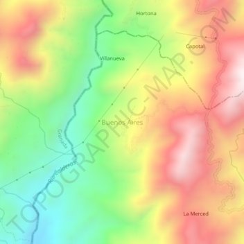 Buenos Aires topographic map, elevation, terrain