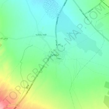 Soltaniyeh topographic map, elevation, terrain