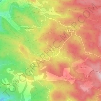 Carausse topographic map, elevation, terrain
