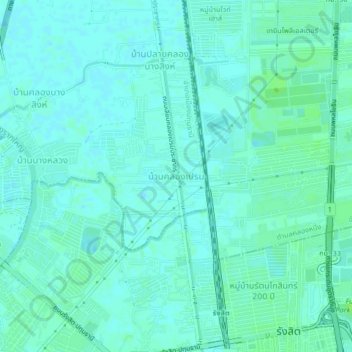 Ban Khlong Prem topographic map, elevation, terrain