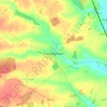 Castle Bytham topographic map, elevation, terrain