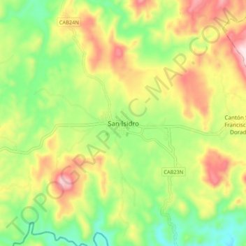 San Isidro topographic map, elevation, terrain