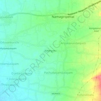 Kallanguttu topographic map, elevation, terrain