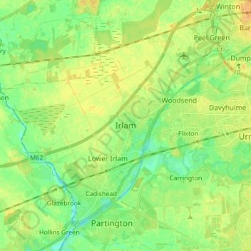 Irlam topographic map, elevation, terrain
