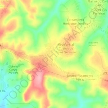 Jundiaquara topographic map, elevation, terrain