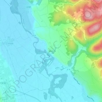 Allevier topographic map, elevation, terrain