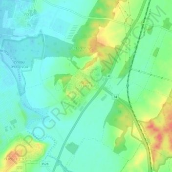 Yad Mordechai topographic map, elevation, terrain