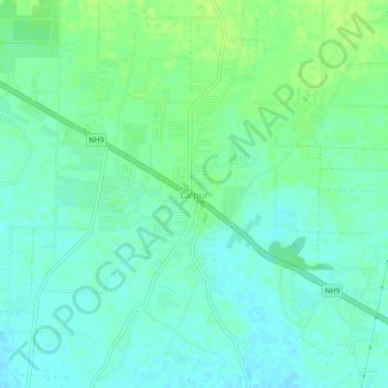 Lalpur topographic map, elevation, terrain