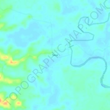 Takat topographic map, elevation, terrain