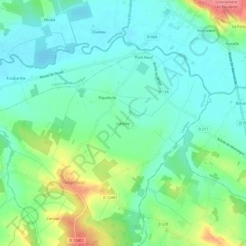 Launay topographic map, elevation, terrain