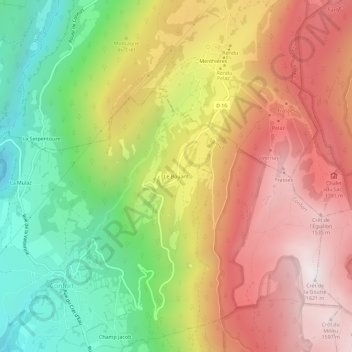 Le Bouant topographic map, elevation, terrain
