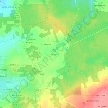 Comper topographic map, elevation, terrain