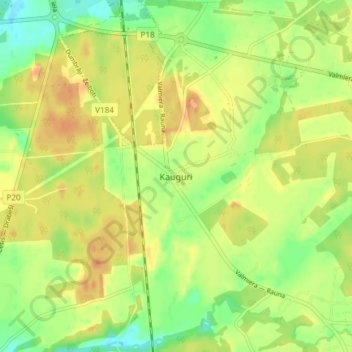 Kauguri topographic map, elevation, terrain