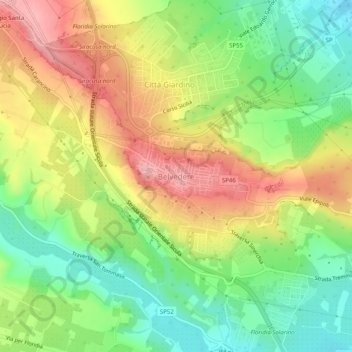 Belvedere topographic map, elevation, terrain