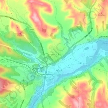 Wairakei Village topographic map, elevation, terrain