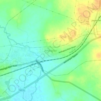 Ambapua topographic map, elevation, terrain