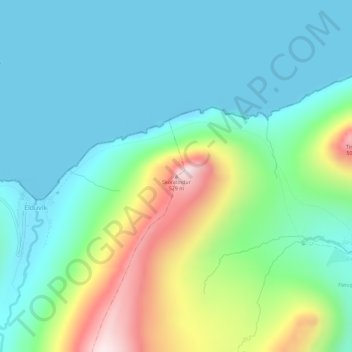 Skoratindur topographic map, elevation, terrain