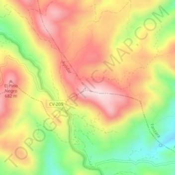 Cerro de la Mola topographic map, elevation, terrain