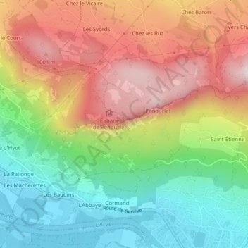 Cascade du Dard topographic map, elevation, terrain