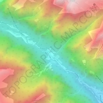 Fontana topographic map, elevation, terrain