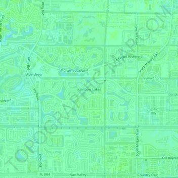 Rainbow Lakes topographic map, elevation, terrain