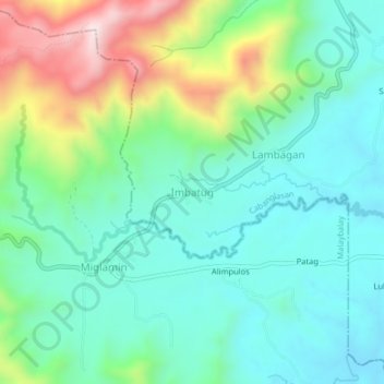 Imbatug topographic map, elevation, terrain