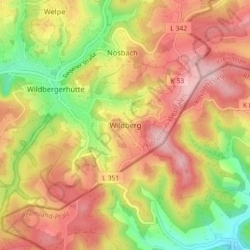 Wildberg topographic map, elevation, terrain