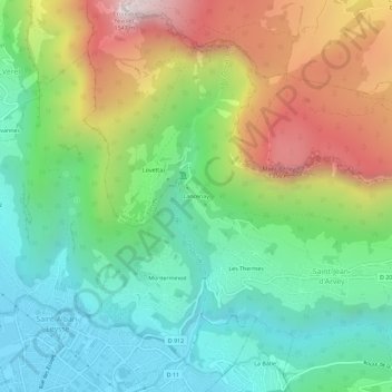 Lancenay topographic map, elevation, terrain