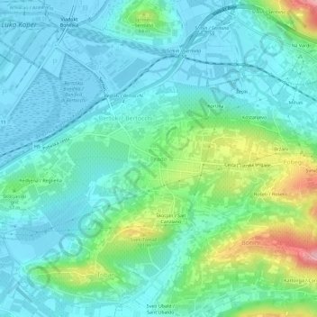 Prade topographic map, elevation, terrain