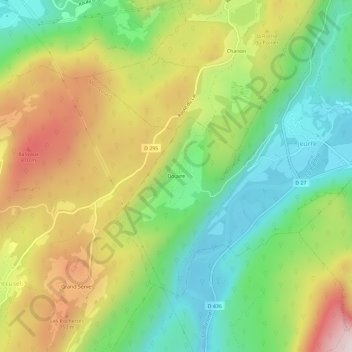 Douvre topographic map, elevation, terrain