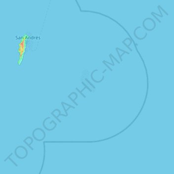Cayo Bolivar (West Cay) topographic map, elevation, terrain
