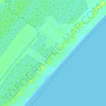 Caueira topographic map, elevation, terrain