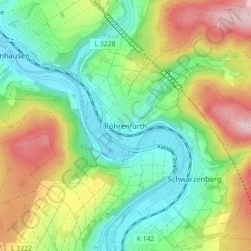 Röhrenfurth topographic map, elevation, terrain