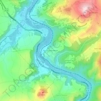 Domaine d'Aubeyrat topographic map, elevation, terrain