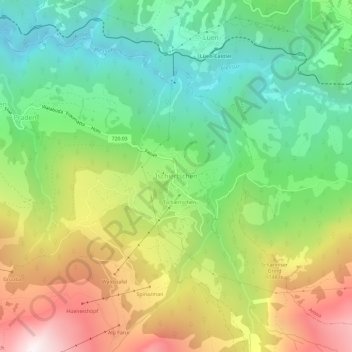 Tschiertschen topographic map, elevation, terrain