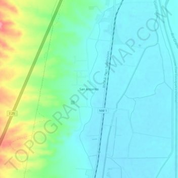 San Antonito topographic map, elevation, terrain