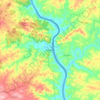 Alcoutim topographic map, elevation, terrain