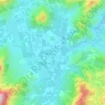 Alto Santa Maria topographic map, elevation, terrain