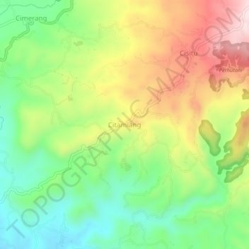 Citamiang topographic map, elevation, terrain