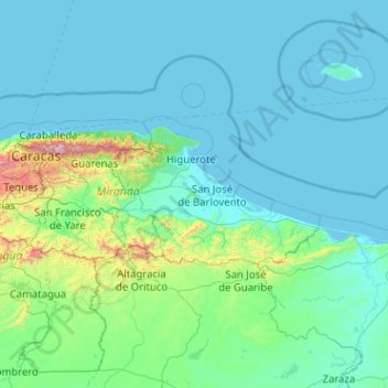 Barlovento topographic map, elevation, terrain