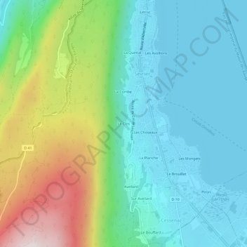 Le Clos topographic map, elevation, terrain