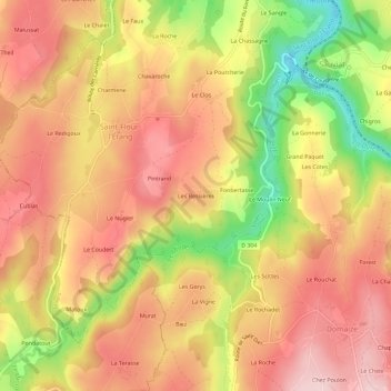Les Bessières topographic map, elevation, terrain