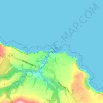 Staithes topographic map, elevation, terrain