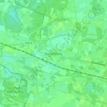 Kranenburg topographic map, elevation, terrain
