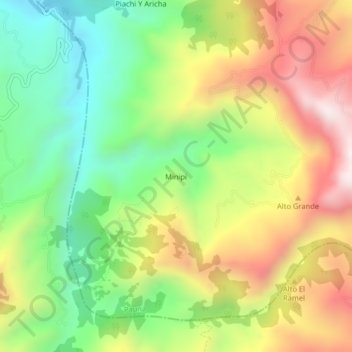 Minipi topographic map, elevation, terrain